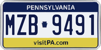 PA license plate MZB9491