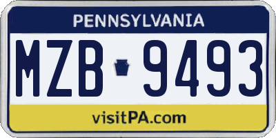 PA license plate MZB9493