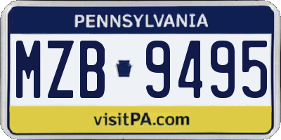 PA license plate MZB9495