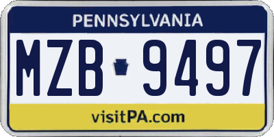 PA license plate MZB9497