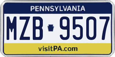 PA license plate MZB9507