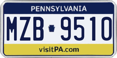 PA license plate MZB9510