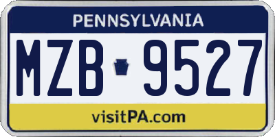 PA license plate MZB9527