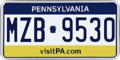 PA license plate MZB9530