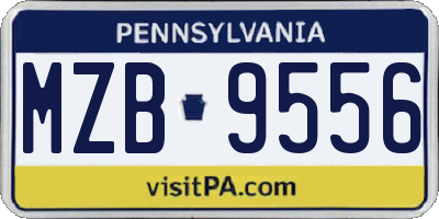 PA license plate MZB9556
