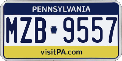 PA license plate MZB9557