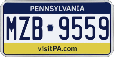 PA license plate MZB9559