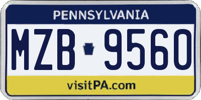PA license plate MZB9560