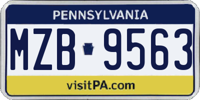 PA license plate MZB9563