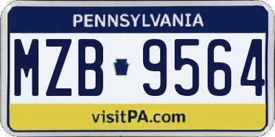 PA license plate MZB9564