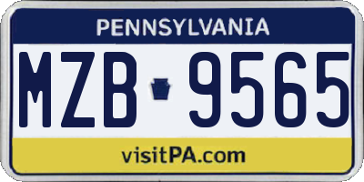 PA license plate MZB9565