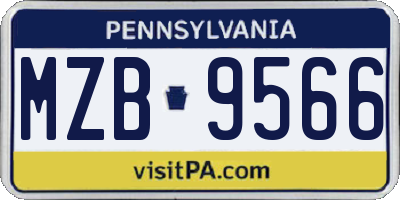 PA license plate MZB9566