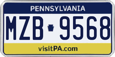 PA license plate MZB9568