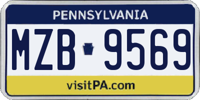 PA license plate MZB9569