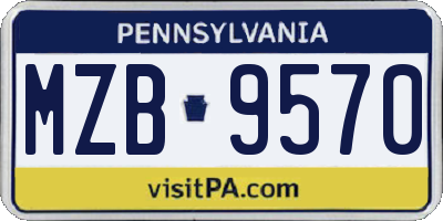 PA license plate MZB9570