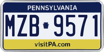 PA license plate MZB9571