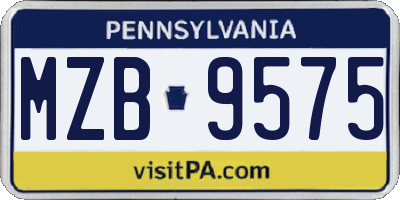 PA license plate MZB9575