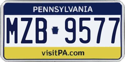 PA license plate MZB9577