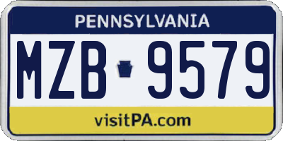 PA license plate MZB9579