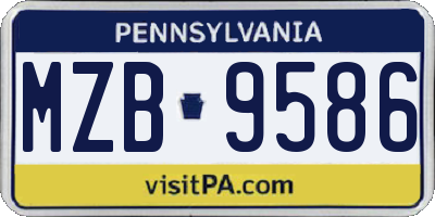 PA license plate MZB9586