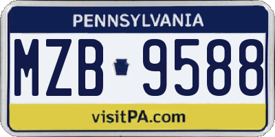 PA license plate MZB9588