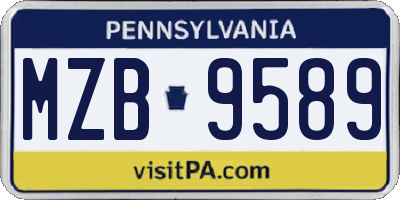 PA license plate MZB9589