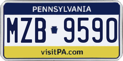PA license plate MZB9590