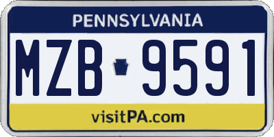 PA license plate MZB9591