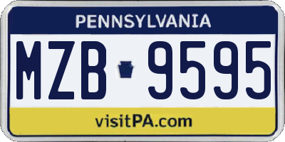 PA license plate MZB9595