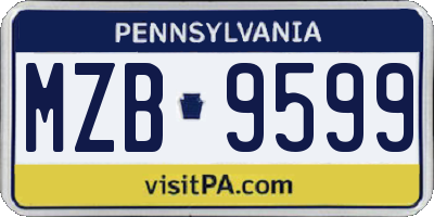 PA license plate MZB9599