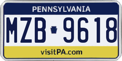 PA license plate MZB9618