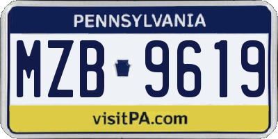 PA license plate MZB9619