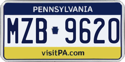 PA license plate MZB9620