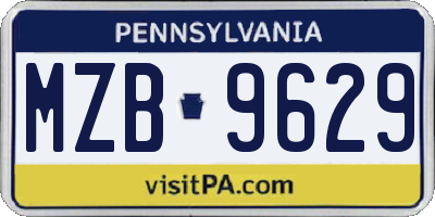 PA license plate MZB9629