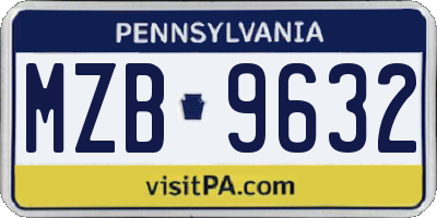 PA license plate MZB9632