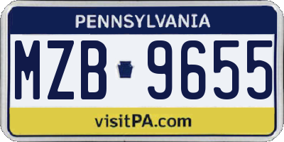 PA license plate MZB9655
