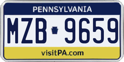 PA license plate MZB9659