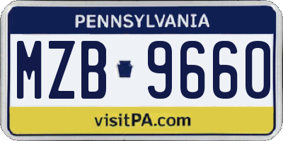PA license plate MZB9660