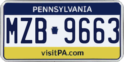 PA license plate MZB9663