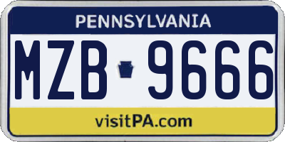 PA license plate MZB9666