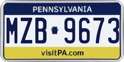PA license plate MZB9673