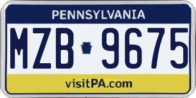 PA license plate MZB9675