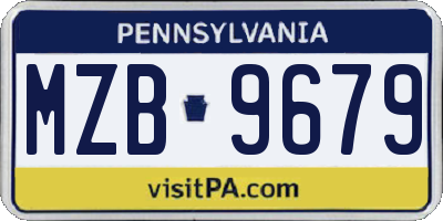 PA license plate MZB9679