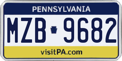 PA license plate MZB9682