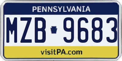 PA license plate MZB9683
