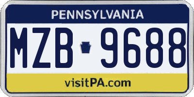 PA license plate MZB9688