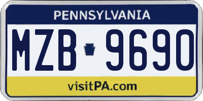 PA license plate MZB9690