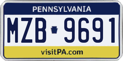 PA license plate MZB9691