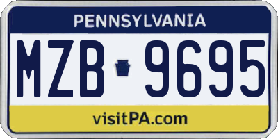 PA license plate MZB9695