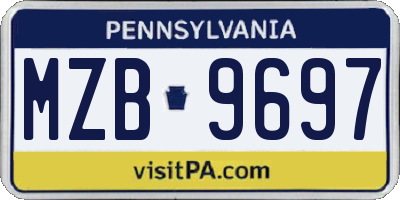 PA license plate MZB9697